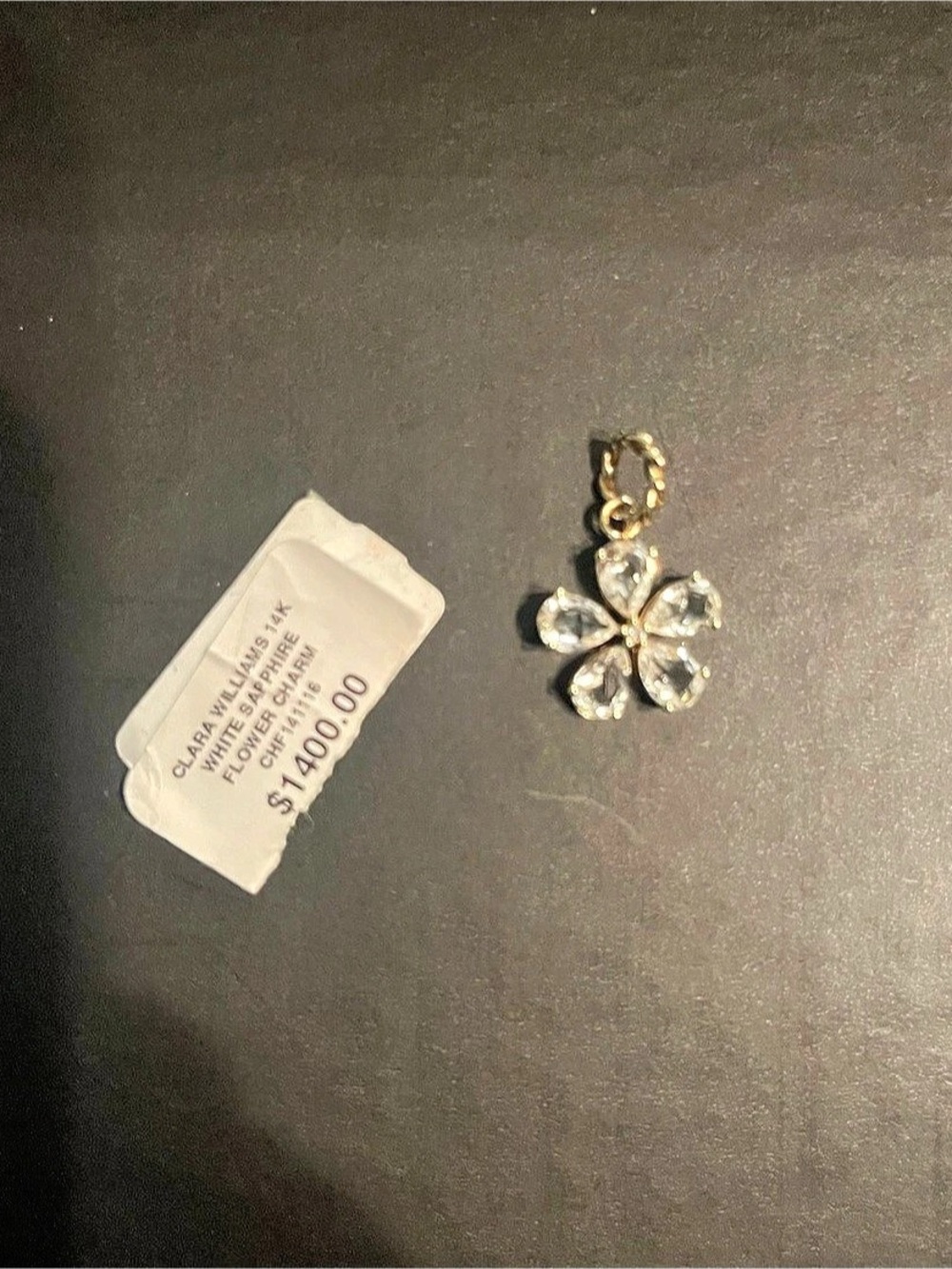 Clara Williams White Sapphire Flower Charm Necklace Gold & Silver NWT